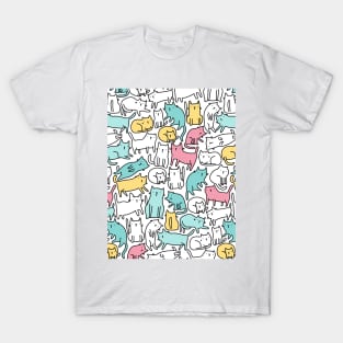 Cute and funny sketchy cats T-Shirt